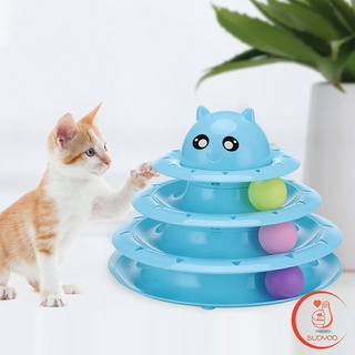 รางบอล ตาโต รางบอล 4 ชั้น  ของเล่นแมวทรงโดม  Cat play plate