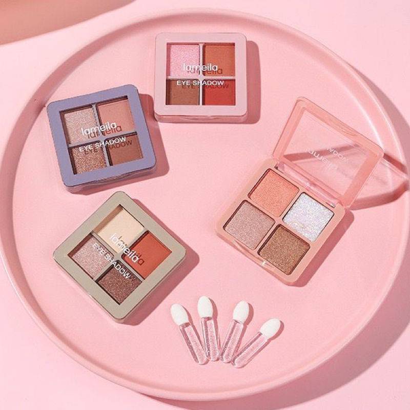 Eyeshadow Disc Powder Palette พาเลททาตา 4 สี ชิมเมอร์ และกลิตเตอร์ เนื้อสีแน่น ละมุน ติดทนนาน NO.5086