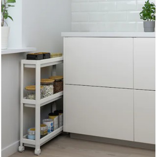 รถเข็น, ชั้นติดล้อ ขาว, VESKEN เวสเก้น IKEA ขนาด 54x18x71 ซม.