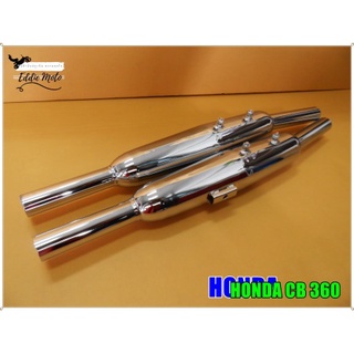 HONDA CB360 EXHAUST MUFFLER SET PAIR LH&amp;RH "TIS" // ท่อไอเสีย ท่อคู่ เหล็กชุบโครเมี่ยม สินค้าคุณภาพดี