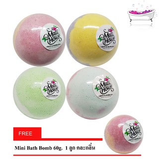 4 กลิ่นX150g Bath Bombs Bubble บาธบอม สบู่สปาสำหรับแช่ในอ่าง Love S,Black R&amp;V,Jasmine,Cherry B ฟรี Mini  BB 60g. 1 ลูก