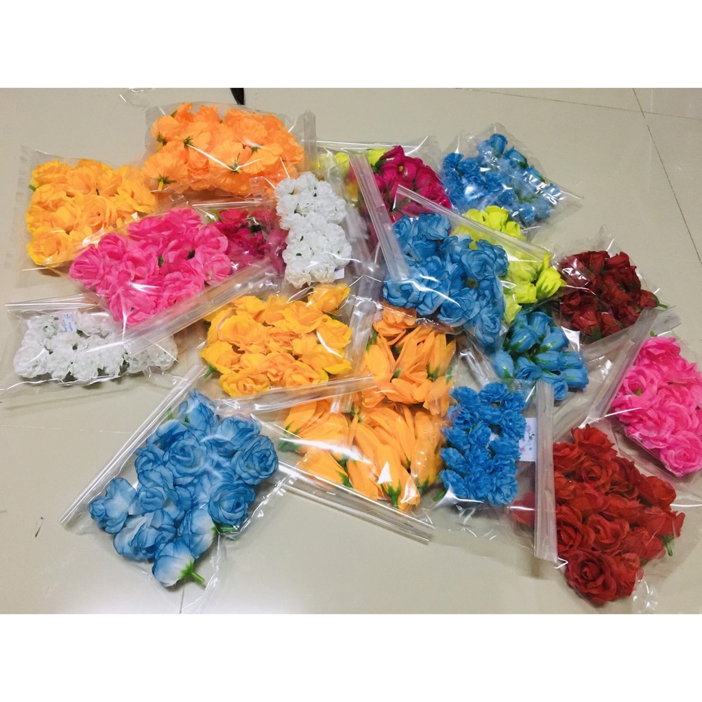 ดอกไม้ผ้า  ดอกไม้ประดิษฐ์ (20ดอก/35บาท)หัวดอกไม้ ดอกไม้ราคาส่ง ดอกไม้ปลอม No.091