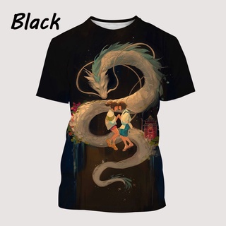 ใหม่ เสื้อยืดลําลอง แขนสั้น คอกลม พิมพ์ลายกราฟฟิค Spirited Away 3D เข้ากับทุกการแต่งกาย แฟชั่นสําหรับผู้ชาย