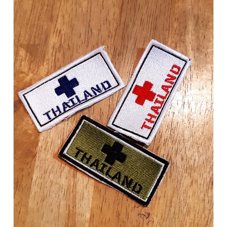THAILAND Tec40 Patch and Velcro Armband Cartoon อาร์ม ตีนตุ๊กแก Size 75x35mm  Made in THAILAND