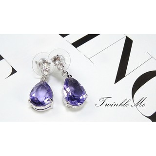 ต่างหูคริสตัล SWAROVSKI คริสตัลสีม่วง violet รหัสรุ่นLE0199-2-CH