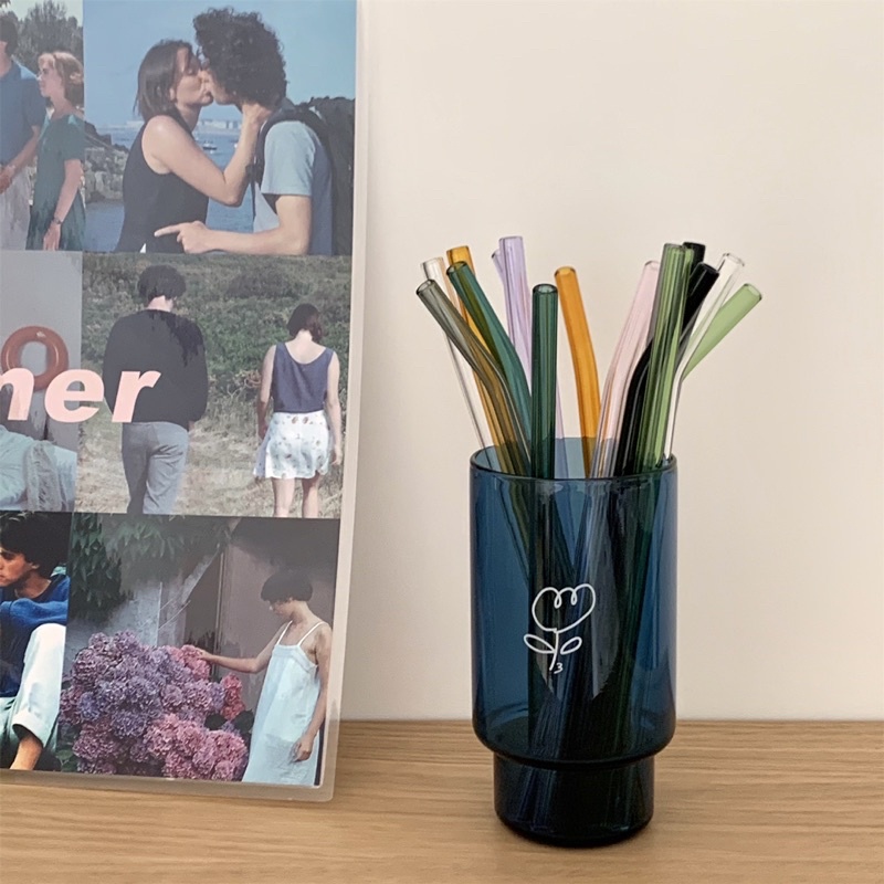 สไตล์อินส์เกาหลี/หลอดแก้วสีทำเอง/ใสรักษาสิ่งแวดล้อม/สร้างสรรค์/หลอดบอโรซิลิเกตทนความร้อน/พร้อมส่ง - 1