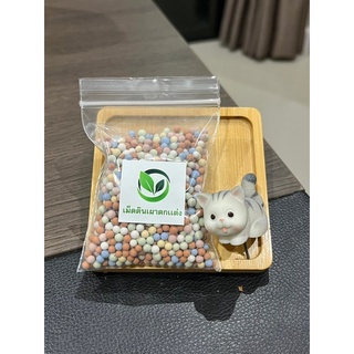 เม็ดดินเผาหลากสี 100 กรัม + ตุ๊กตา1 ตัว (ไม่รวมถาดรองไม้)