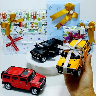 โมเดลรถฮัมเมอร์ H2 Hummer 2008 Scale1:32 ความยาวรถ 6 นิ้ว+ (16 ซม.) โมเดลรถเหล็ก รถโมเดลงานคุณภาพแบรนด์ Kinsmart