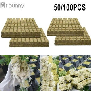 #MRBUNNY#50/100 Pcs Garden Seed-Starter Plugs Hydroponic Cubes Rock Wool Grow Media