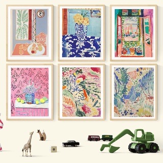 Henri Matisse ภาพโปสเตอร์ บนผ้าใบ สไตล์วินเทจ ย้อนยุค สําหรับตกแต่งผนังบ้าน ห้องนั่งเล่น