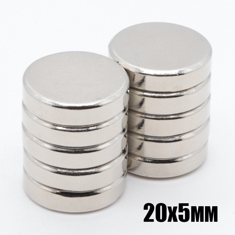 1ชิ้น แม่เหล็ก 20x5มิล กลมแบน 20*5มิล Magnet Neodymium 20*5mm แม่เหล็กแรงสูง 20x5mm แม่เหล็ก นีโอไดเมียม อุปกรณ์งาน DIY