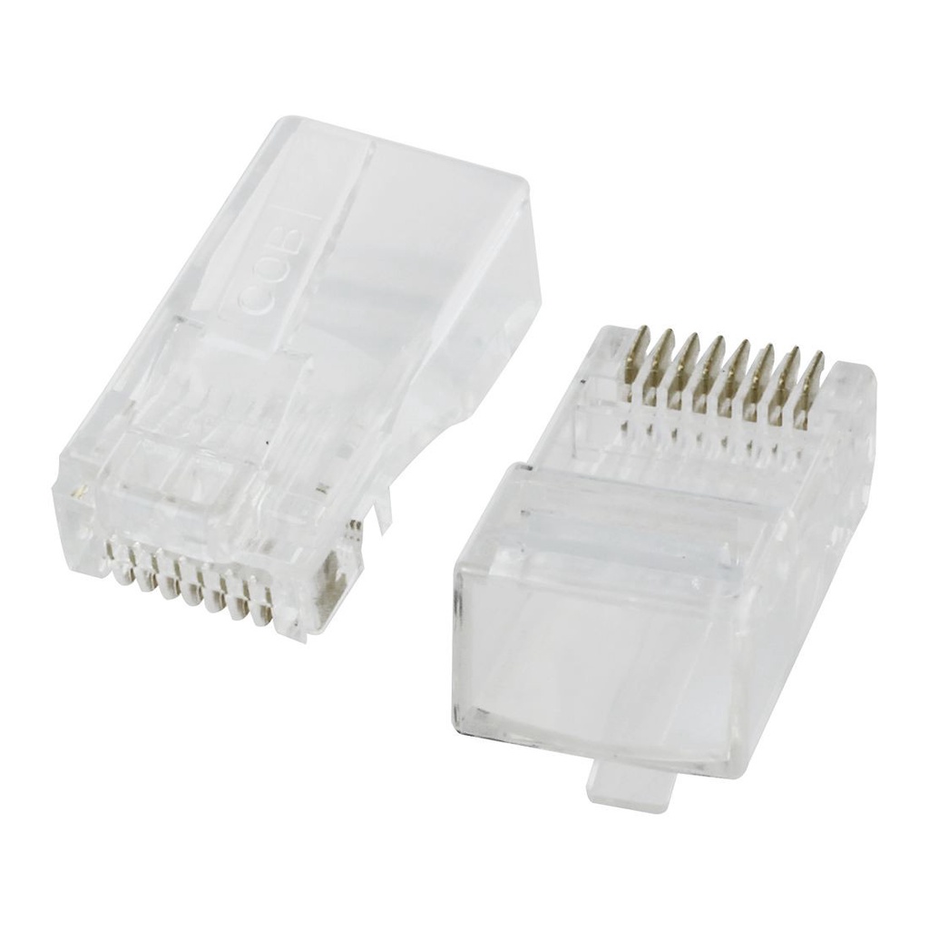 50 Pcs RJ45 8P8C Network LAN CAT5E CAT6 Modular Plug Jack Clear ...