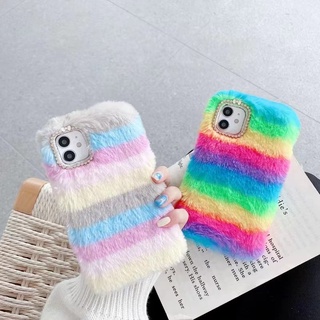 เคสโทรศัพท์มือถือ ผ้ากํามะหยี่ขนนิ่ม สีรุ้ง สีสันสดใส สําหรับ case OPPO A58 A98 A78 A17 A17K A77S A76 A57  A96 A54 A16 A55 A5 A5S A7 A12 A94 A74 A95 A9 A53 A31 2020 A37 A37F A52 A92 A16K A3S A12E A15 A15S A39 F11 F9 Pro A83 A93 Reno 8T 6 7 8 4F 4 5 3 5F