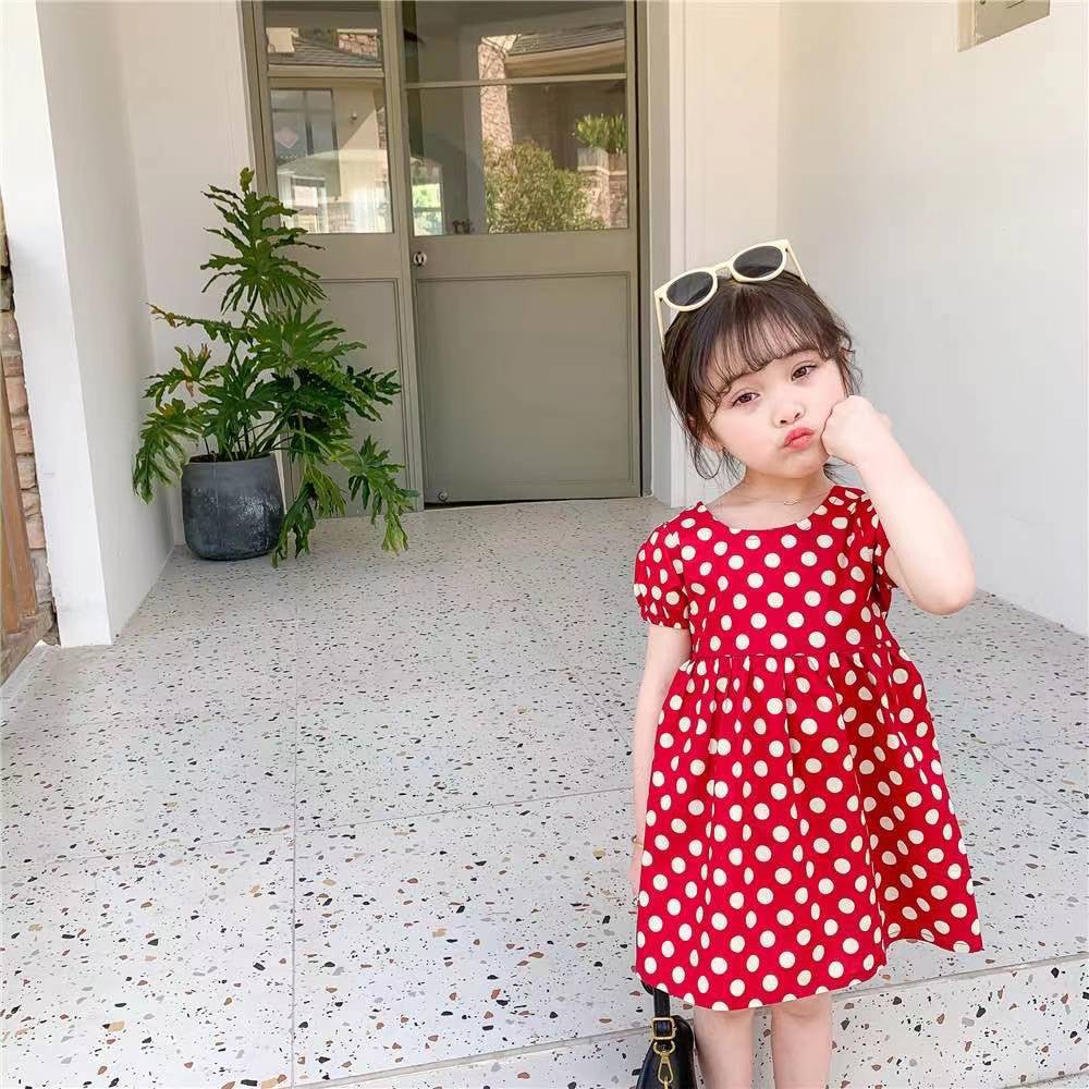 nana💕พร้อมส่ง💕ชุดเดรสเด็กผู้หญิง เดรสลายจุดแขนตุ๊กตาผ้าดี แบบน่ารักค่ะP8919 - รูปที่ 5