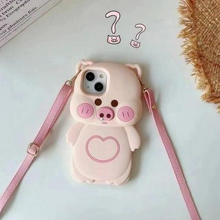 เคสซิลิโคนนิ่ม ลายการ์ตูนหมู 3D สําหรับ iPhone14 13 12 11 Pro MAX