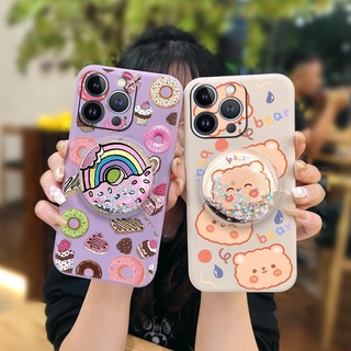 Glitter The New Phone Case For iphone 13 Pro ins cute Skin-friendly feel Rotatable stand quicksand Simplicity Cartoon