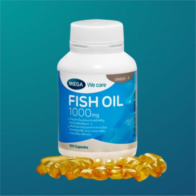 Mega We Care Fish Oil 30,100,200 แคปซูล 1 ขวด น้ำมันปลา 1000 มก ช่วยดูแลหลอดเลือดหัวใจและสมอง