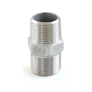 นิปเปิ้ลสแตนเลส ข้อต่อตรงเกลียวนอก 2 ด้านสแตนเลส ขนาด 1/4" 3/8" 1/2" 3/4" 1" SUS304 Nipple Stainless