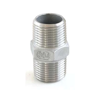 นิปเปิ้ลสแตนเลส ข้อต่อตรงเกลียวนอก 2 ด้านสแตนเลส ขนาด 1/4" 3/8" 1/2" 3/4" 1" SUS304 Nipple Stainless