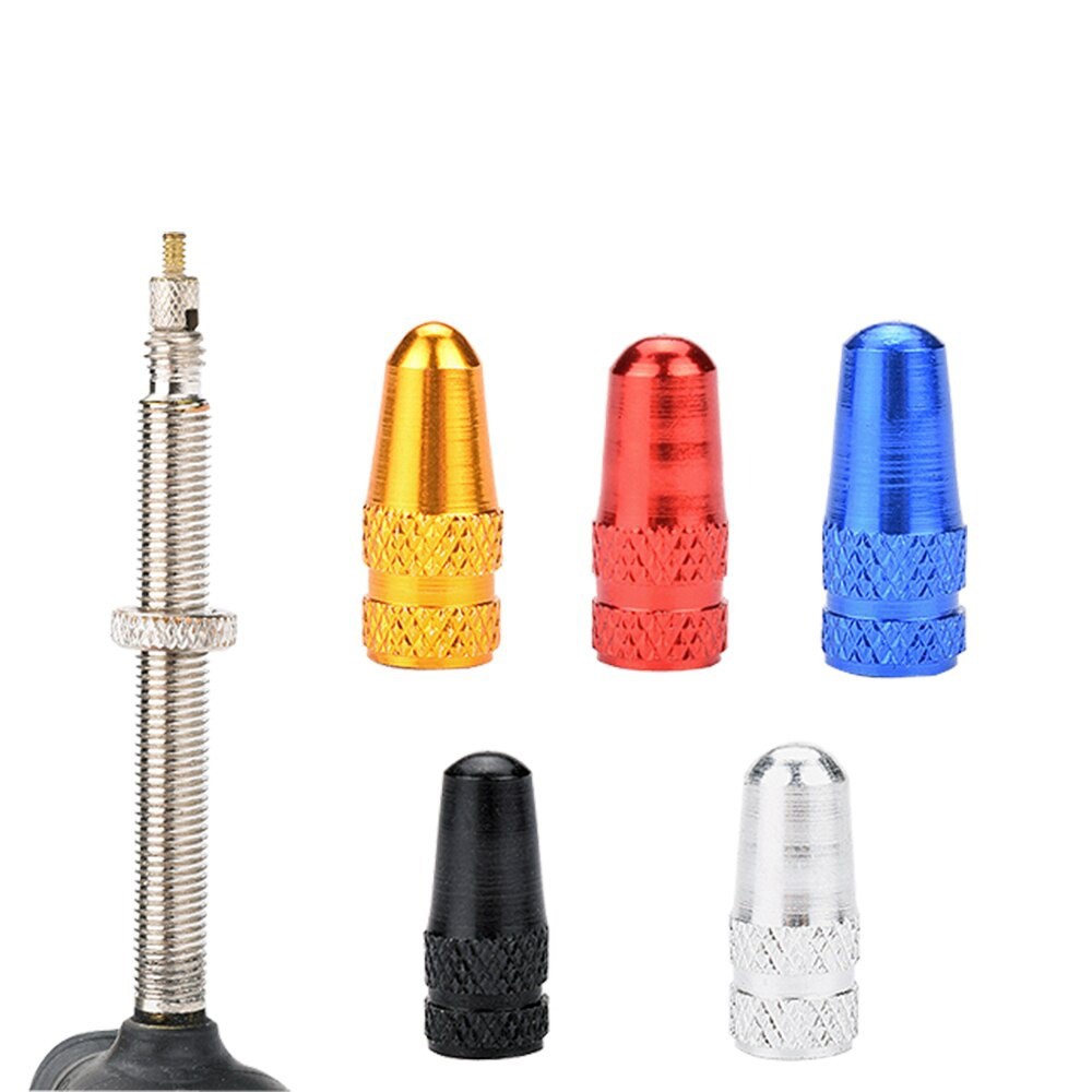 FMFXTR Valve cap วาล์วลมอลูมิเนียม สำหรับจุ๊บเล็ก French valve [ บรรจุ 1 คู่ ] ฝาปิดจุ๊บลมจักรยาน
