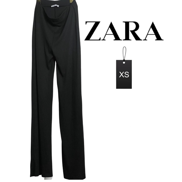 zara black pants with split