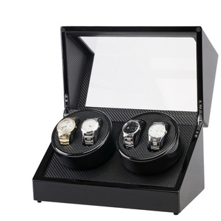 Watch Winder กล่องหมุนนาฬิกา ออโตเมติก แบบอโตเมติก 4 เรือน สีดำ/สีดำ