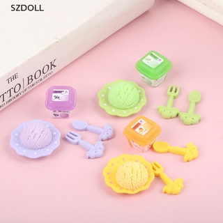 [cxSZDOLL] ชุดถาดไอศกรีมจิ๋ว 1:12 อุปกรณ์เสริม สําหรับบ้านตุ๊กตา