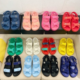 Chanel knitwear sandal SS22 [ดำ 38 logo 19พร้อมส่ง]