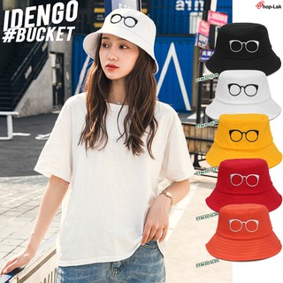 หมวกบักเก็ต Bucket Hat ปักลาย แว่นคาดหัว หมวกปีกรอบ IDENGO No.F7Ah32-0135