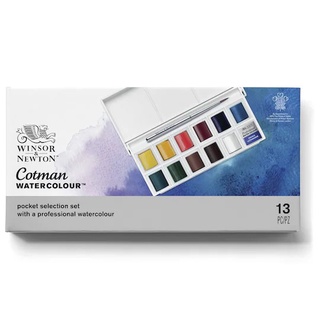 Winsor &amp; Newton Cotman Sketchers Pocket Box, Set of 13 ชุดสีน้ำ 12 สี