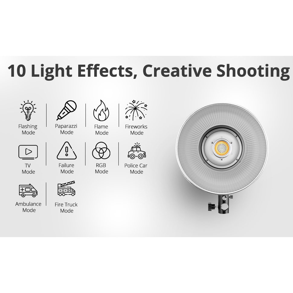 Ambitful FL80 ไฟวิดีโอ LED RGB 80W 10000K สําหรับถ่ายภาพกลางแจ้ง