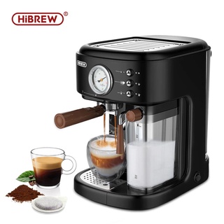 Hibrew เครื่องชงกาแฟเอสเปรสโซ่ คาปูชิโน่ ลาเต้ ลาเต้ 19 บาร์ 3 in 1 ฟองนมร้อนอัตโนมัติ ESE pod และกาแฟบด H8A