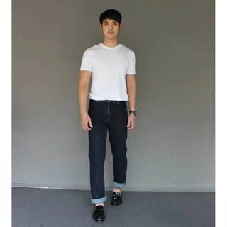 โค้ด GDZDEC1 ลด 15% Golden Zebra Jeans กางเกงยีนส์ชายฟอกนิ่มขากระบอกผ้าไม่ยืดสีกรมท่า (Size เอว 28-44) #999