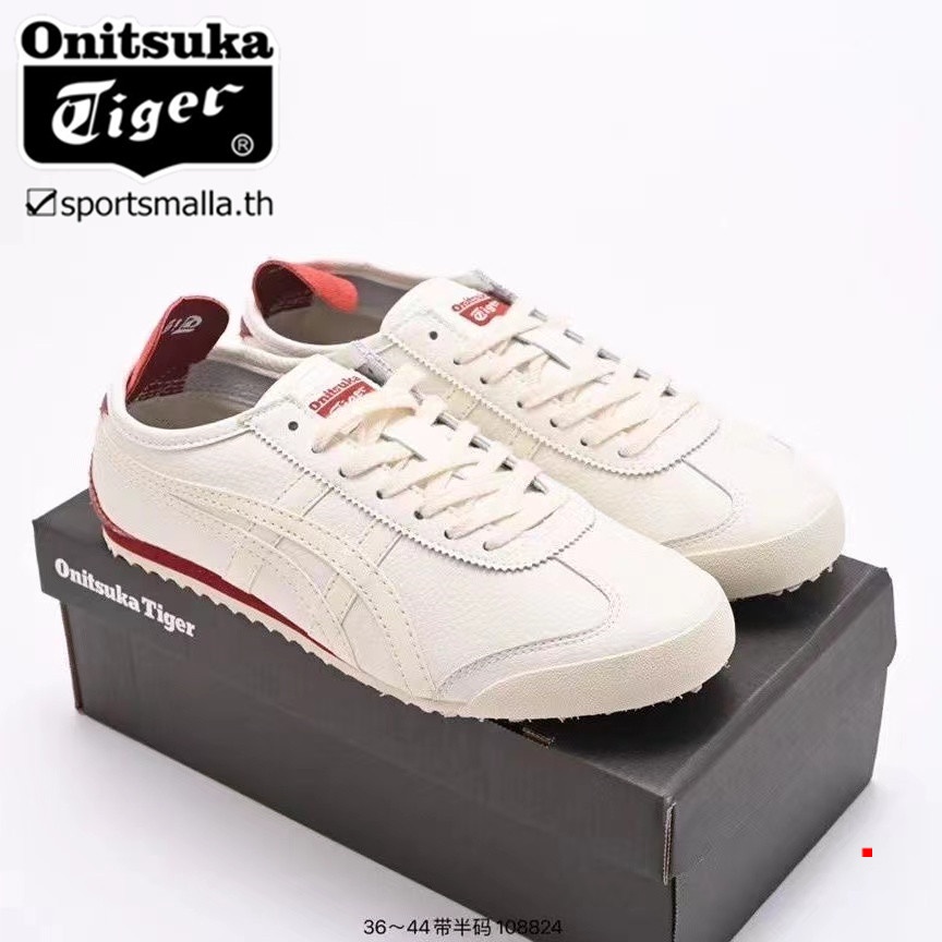 Onitsuka MEXICO 66 รองเท้าวิ่งสุภาพสตรีหนังเต็มรูปแบบรองเท้าฝึกซ้อมผู้ชายรองเท้ากีฬา