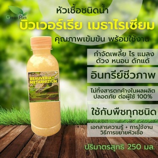 บิวเวอร์เรีย เมธาไรเซียม ขนาด 250 มล Green Park กำจัด เพลี้ย แมลง หนอน ไร ด้วง อินทรีย์ชีวภาพ ใช้ได้ทุกพืช กระท่อม บอนสี