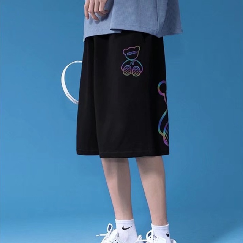 【M-8XL】กางเกงขาสั้นลําลอง พิมพ์ลายการ์ตูนหมี ทรงหลวม สไตล์เกาหลี ฮิปฮอป สําหรับผู้ชาย - รูปที่ 2