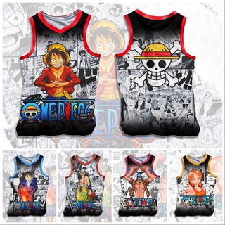 เสื้อกีฬาบาสเก็ตบอล ลายการ์ตูนอนิเมะ One Piece