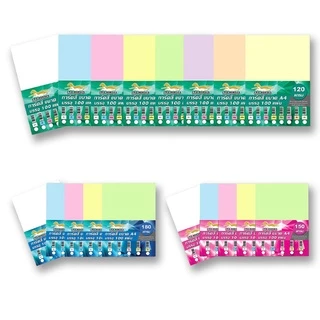 [มีส่งด่วน] กระดาษ การ์ดสี ขนาด A4 หนา 120,150,180 แกรม ( 210 x 297 มม.) บรรจุ 100แผ่น กระดาษหน้าปก ปกรายงาน