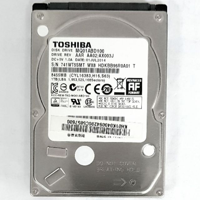 HDD NOTEBOOK TOSHIBA MQ01ABD100