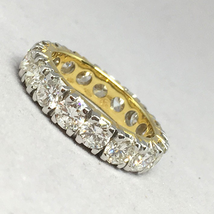 จิวเวอร์รี่มือสอง ของแท้ แหวนทองคำประดับเพชรแท้ฝังเตย ขนาดเพชร 0.30x17 กะรัต