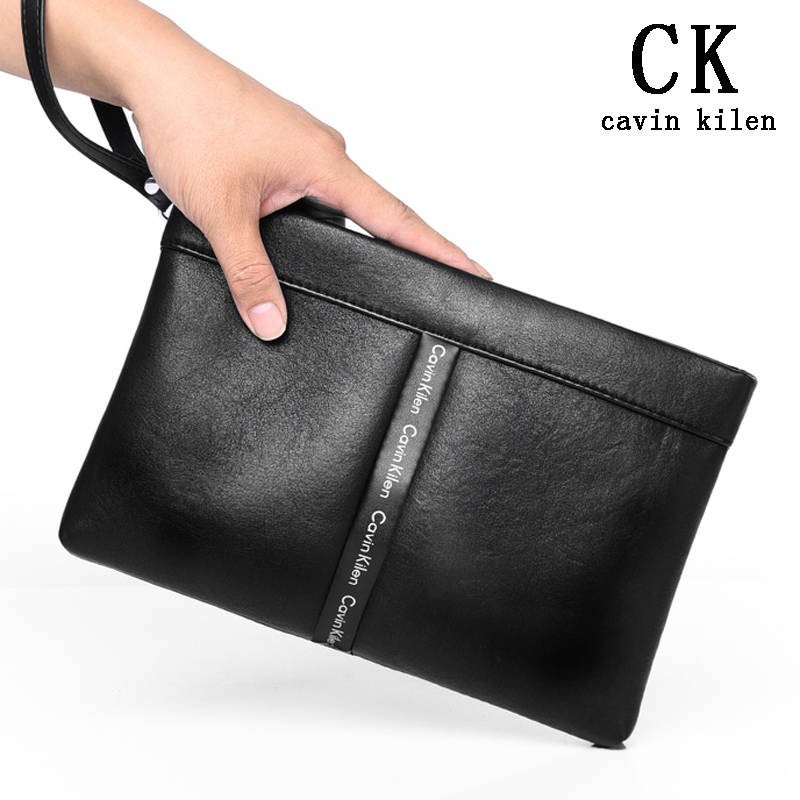 กระเป๋าคลัทช์ หนังวัวแท้ ทรงซองจดหมาย สไตล์นักธุรกิจ สําหรับผู้ชาย CK-5
