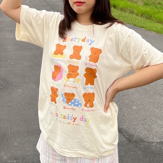 【🔥🔥】Everyday is Teddy Day t-shirt เสื้อยืดสีครีมลายหมีเท๊ดดี้น่ารัก | Stickwithme4ev