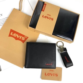 กระเป๋าเงินใบสั้น Levis Leather Wallet with Key Fob Set กระเป๋าสตางค์ใบสั้น