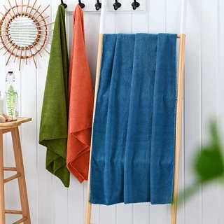 YJP-01 【220กรัม】ผ้าเช็ดตัว ขนเป็ด ผ้าขนหนู สีพื้น ผ้าขนนุ่ม ห่อตัวได้ ไม่กุ้นขอบ