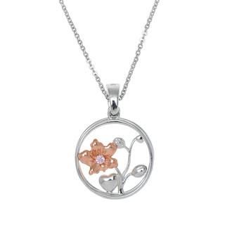 Aevari Wild orchid Necklace Sterling Silver 925 Rosegold &amp; Rhodium Plated สร้อยคอ สร้อยคอเงินแท้ สร้อยคอจี้กล้วยไม้