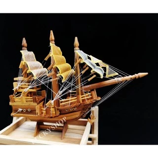 เรือสำเภาจีน เรือสำเภาไม้สักทอง เสริมฮวงจุ้ย (SHIP A)