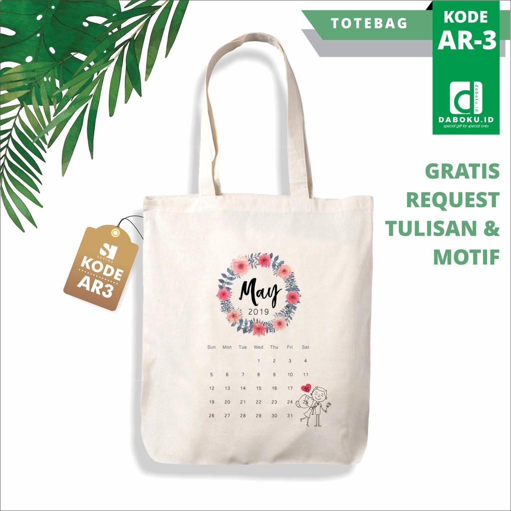 Daboku - CUSTOM TAS TOTE BAG GRADUATION GIFT BOX HAMPERS BIRTHDAY GIFT WEDDING ANNIVERSARY - AR3