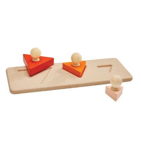 PlanToys ของเล่นไม้ 5389 Triangle Matching Puzzle จิ๊กซอว์หมุดไม้สามเหลี่ยม เสริมพัฒนาการ สำหรับเด็กอายุ 12 เดือน ขึ้นไป