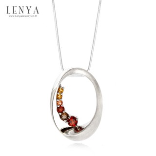 Lenya Jewelry จี้เงินแท้ ประดับด้วยพลอย ซิทริน, สโมคกี้ควอตซ์, โกเมน และ Yellow Sapphire