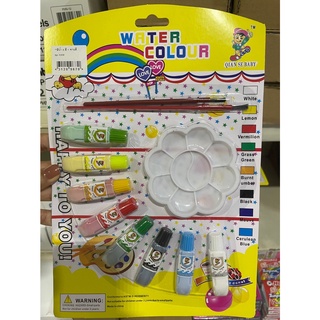 สีน้ำชุด 8 สี พร้อมจาน